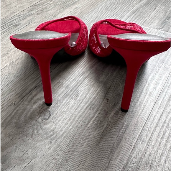 Nine West Y2K Women's Red Lace Mules Size 9.5 - Picture 8 of 11